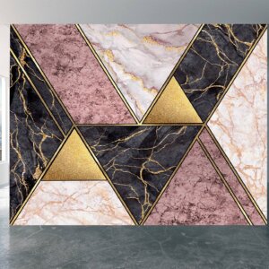 Eco-friendly Colored Marble Wallpaper, Art Deco inspired for modern halls.