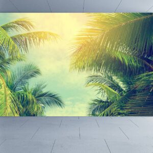 Tropical Palm trees Blue Sky Wallpaper Photo Wall Mural Wall UV Print Decal Wall Art Décor