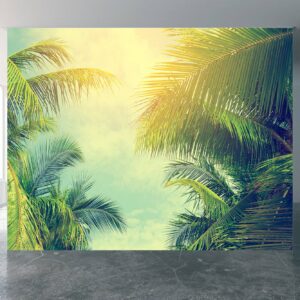 Tropical Palm trees Blue Sky Wallpaper Photo Wall Mural Wall UV Print Decal Wall Art Décor