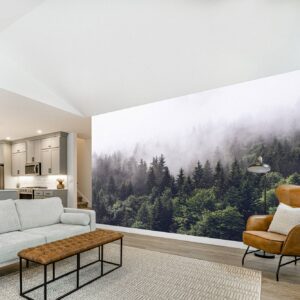 Fog over the Forest Wallpaper Photo Wall Mural Wall UV Print Decal Wall Art Décor