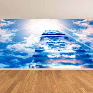 Stairs to Heaven Sky Wallpaper Photo Wall Mural Wall UV Print Decal Wall Art Décor