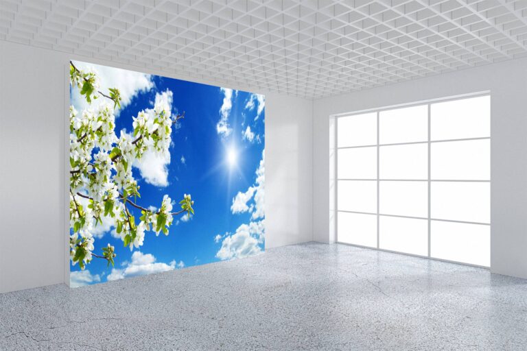 3D Effect Sky Beautiful Flowers Wallpaper Photo Wall Mural Wall UV Print Decal Wall Art Décor