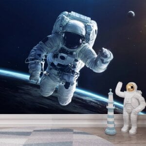 Close-up of Removable Vinyl Wall Decal with Astronaut Design