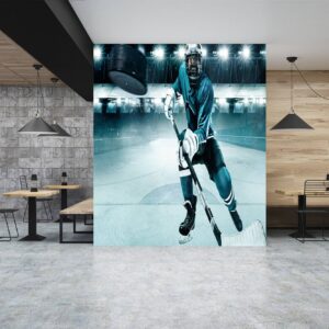 Ice Hockey player on Stadium Wallpaper Photo Wall Mural Wall UV Print Decal Wall Art Décor