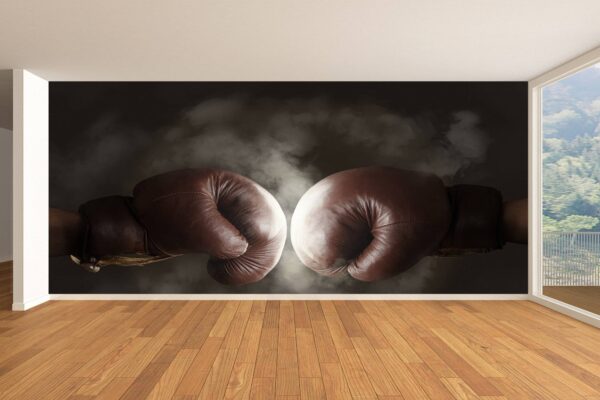 Boxing gloves hit together Wallpaper Photo Wall Mural Wall UV Print Decal Wall Art Décor
