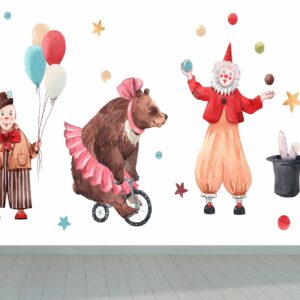 Animals in the Circus Kids Wallpaper Photo Wall Mural Wall UV Print Decal Wall Art Décor