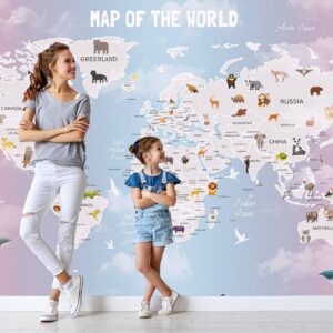 Map of the World Child Room Wallpaper Photo Wall Mural Wall UV Print Decal Wall Art Décor