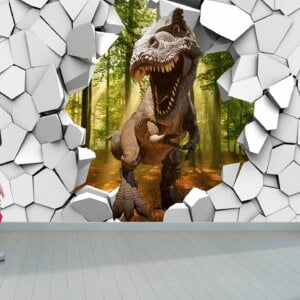 Majestic Tyrannosaurus rex steps through time in a black & white setting.