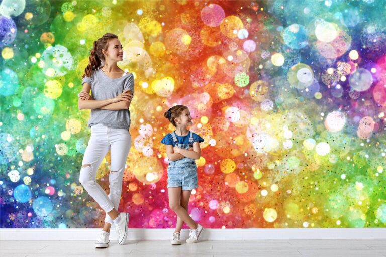 Abstract Rainbow Colours Kids Wallpaper Photo Wall Mural Wall UV Print Decal Wall Art Décor