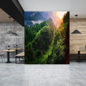 Landscape on Rocky Mountains Wallpaper Photo Wall Mural Wall UV Print Decal Wall Art Décor