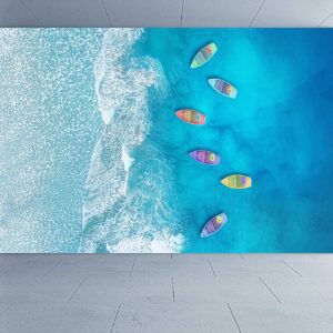 Relaxing Boats View Sea Wallpaper Photo Wall Mural Wall UV Print Decal Wall Art Décor