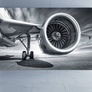 Airplane Engine View Wallpaper Photo Wall Mural Wall UV Print Decal Wall Art Décor