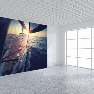 Yacht Sunset Wallpaper Photo Wall Mural Wall UV Print Decal Wall Art Décor