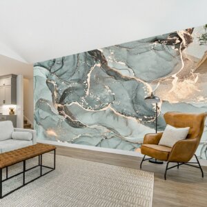 Sleek and Modern Wallpapers for bedrooms featuring grey marble elegance