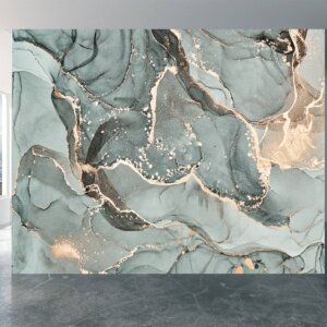 Sleek and Modern Wallpapers for bedrooms featuring grey marble elegance
