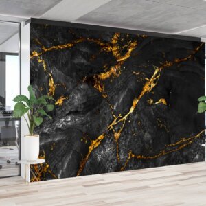 Black Marble Wallpaper for Bedroom Walls, embodying beauty and sophistication.