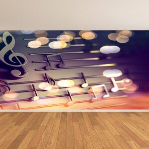 3D Treble Clef Wallpaper Photo Wall Mural Wall UV Print Decal Wall Art Décor