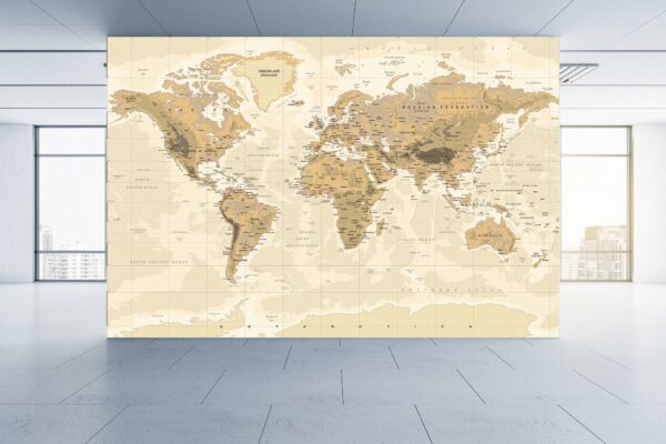 World Map Wallpaper Photo Wall Mural Wall UV Print Decal Wall Art Décor