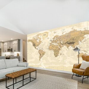 World Map Wallpaper Photo Wall Mural Wall UV Print Decal Wall Art Décor