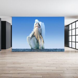 Big Shark Above the Water Wallpaper Photo Wall Mural Wall UV Print Decal Wall Art Décor
