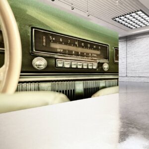 Vintage Radio in the Car Art Wallpaper Photo Wall Mural Wall UV Print Decal Wall Art Décor