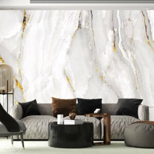 White Gold Marble Wallpaper - Self Adhesive Wallpaper, Luxurious Wall Art Marble Wall Design, Wall Decoration, Removable Wallpaper