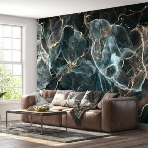 Dark Blue Marble Wallpaper - Peel and Stick Wallpaper, Bedroom Wallpaper, Marble Wall Design, Wall Decoration, Removable Wallpaper
