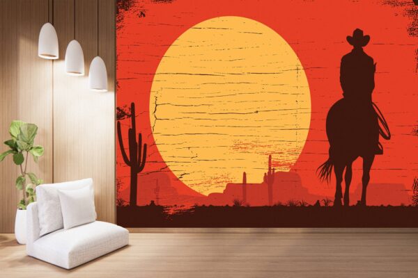 Old Ship in Sunset on the Sea Wallpaper Photo Wall Mural Wall UV Print Decal Wall Art Décor