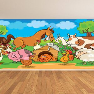 Farm Animals for Kids Wallpaper Photo Wall Mural Wall UV Print Decal Wall Art Décor