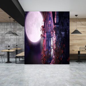 Vintage Cathedral in the Moon Night Wallpaper Photo Wall Mural Wall UV Print Decal Wall Art Décor