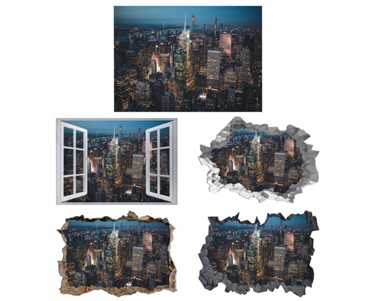 New York Wall Mural - Self Adhesive Wall Sticker, City Landscape Art, Wall Decoration, Removable Vinyl, Easy To Install