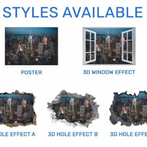 New York Wall Mural - Self Adhesive Wall Sticker, City Landscape Art, Wall Decoration, Removable Vinyl, Easy To Install