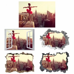 Ballerina Wall Sticker - Peel and Stick Wall Decal, Vinyl Wall Sticker, Dance Wall Decal, Wall Decor Home, Bedroom Wall Sticker, Removable Wall Sticker , Easy to Apply