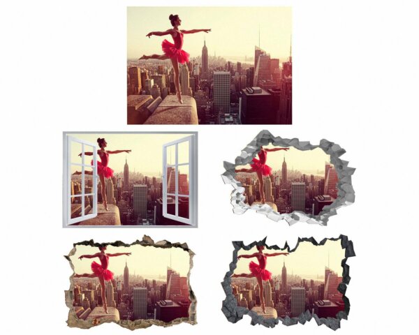 Ballerina Wall Sticker - Peel and Stick Wall Decal, Vinyl Wall Sticker, Dance Wall Decal, Wall Decor Home, Bedroom Wall Sticker, Removable Wall Sticker , Easy to Apply
