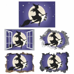 Witch Broom - Fantasy Wall Art, Removable Wall Sticker, Wall Vinyl Sticker, Peel and Stick Wall Decal, Wall Sticker Print, Wall Sticker for Bedroom