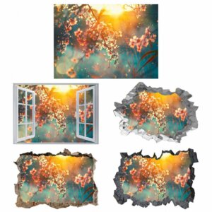 Blossom Wall Decor - Flower Wall Sticker, Self Adhesive, Removable Vinyl, Easy to Install, Wall Decoration, Flower Wall Mural