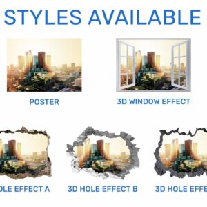 Singapore Wall Decor - Self Adhesive Wall Sticker, City Landscape Art, Wall Decoration, Removable Vinyl, Easy To Install