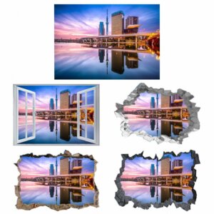Singapore Wall Art - Self Adhesive Wall Sticker, City Landscape Art, Wall Decoration, Removable Vinyl, Easy To Install