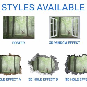 Deer Wall Decal - Self Adhesive Wall Decal, Animal Wall Decal, Bedroom Wall Sticker, Removable Vinyl, Wall Decoration