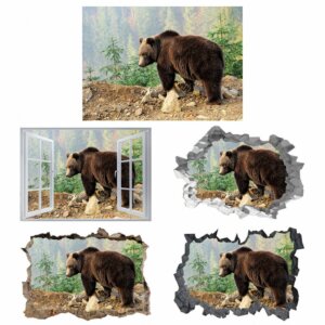 Bear Wall Decal - Self Adhesive Wall Decal, Animal Wall Decal, Bedroom Wall Sticker, Removable Vinyl, Wall Decoration