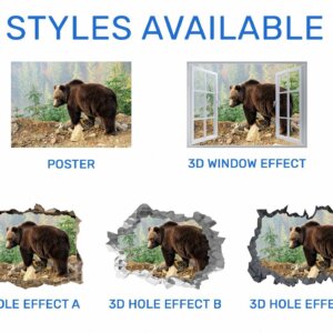 Bear Wall Decal - Self Adhesive Wall Decal, Animal Wall Decal, Bedroom Wall Sticker, Removable Vinyl, Wall Decoration