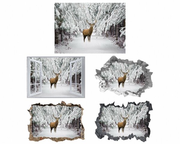 Deer Vinyl Decal - Self Adhesive Wall Decal, Animal Wall Decal, Living Room Wall Sticker, Removable Vinyl