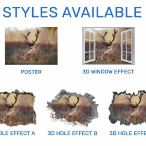 Deer Wall Sticker - Self Adhesive Wall Decal, Animal Wall Decal, Bedroom Wall Decal, Removable Vinyl, Wall Decor