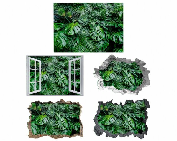 Monstera Wall Decal - Flower Wall Sticker, Self Adhesive, Removable Vinyl, Easy to Install, Wall Decoration, Flower Wall Mural