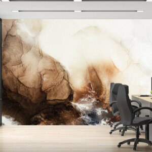 Elegant Brown Marble Wallpaper, perfect for Art Deco-themed living rooms.