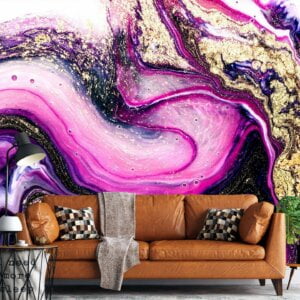 Purple Marble Wallpaper - Peel and Stick Wallpaper, Bedroom Wallpaper For Wall, Marble Wall Design, Wall Decor, Removable Wallpaper