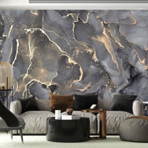 Dark Grey Marble Wallpaper - Self Adhesive Wallpaper, Wallpaper Bedrooms, Marble Wall Design, Wall Decor, Removable Wallpaper