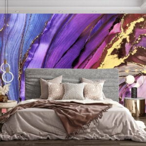 Violet Marble Wallpaper - Vinyl Wallpaper, Office Wallpaper Design, Marble Wall Design, Wall Decor, Removable Wallpaper