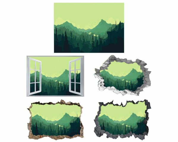 Mountain Wall Sticker - Peel and Stick Wall Decal, Vinyl Wall Decal ,Nature Wall Sticker, Wall Decor for Bedroom, Easy To apply, Wall Decor, Living Room Wall Sticker
