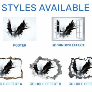 Abstract Angel Wings - Self Adhesive Wall Sticker, Abstract Wall Décor, Vedroom Wall Decal, Vinyl Sticker, Art Print, Room Décor